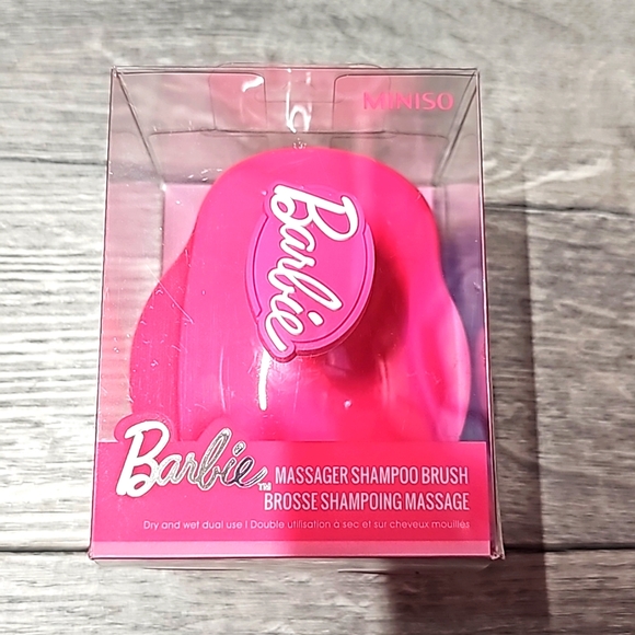 Miniso x Barbie Comfort Massager Shampoo Brush Pink Compact Portable Travel - Picture 1 of 4